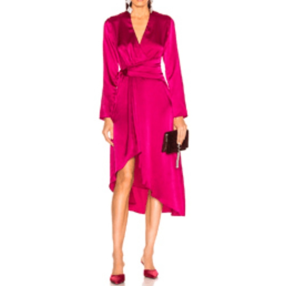 Equipment Adisa Wrap Satin Dress- Size 2 NWOT